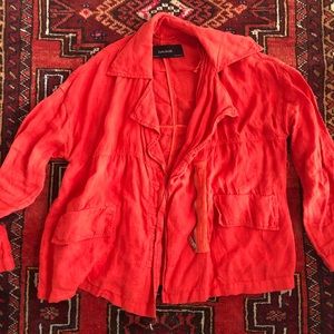 Zara red linen jacket